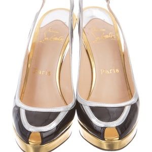 Christian Louboutin Black Silver & Gold Heels 37.5